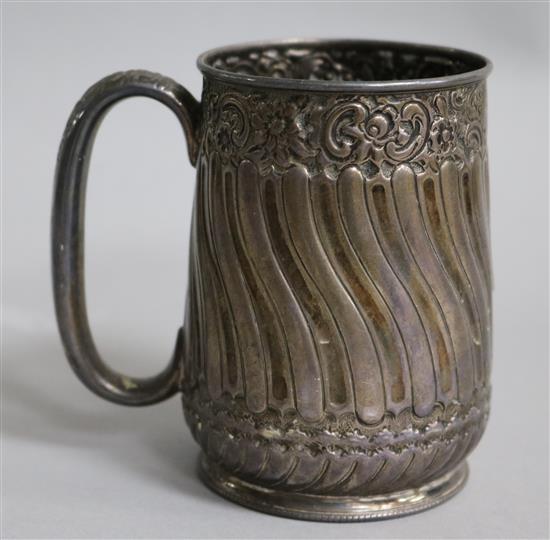 A Victorian silver christening mug by James Dixon & Sons, Sheffield, 1888, 4.8 oz.